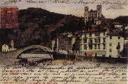 Pierre Renoir, View at Dolce Acqua with the Borgho Antico the bridge over the Nervia and the Doria Castle Postcard